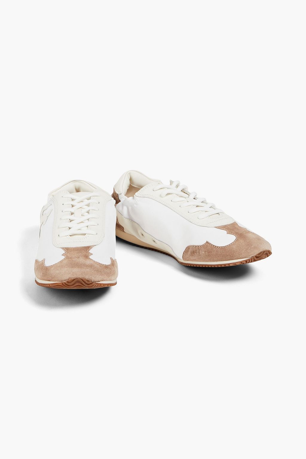 TORY BURCH Tory appliquéd suede and leather sneakers