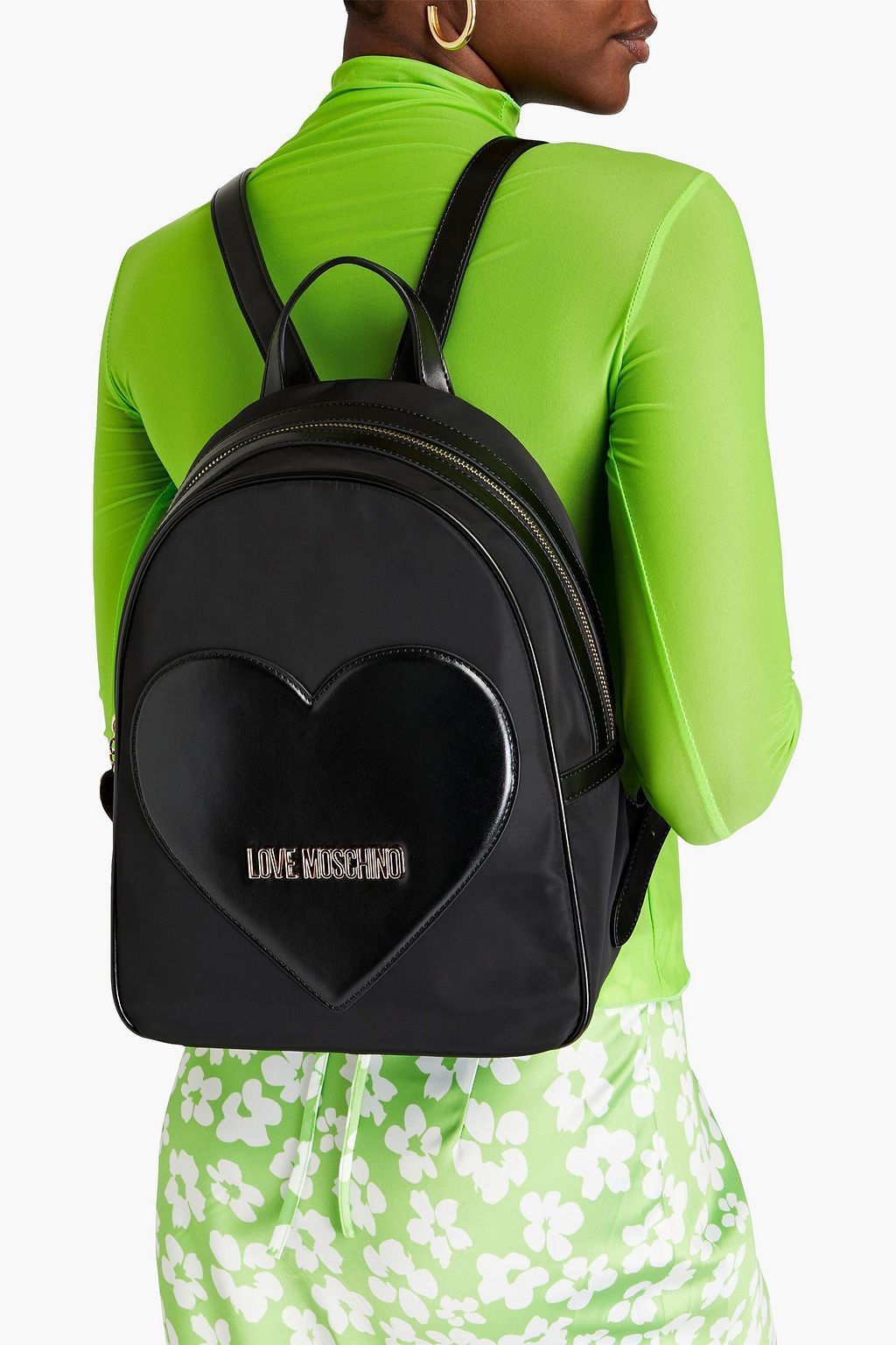 LOVE MOSCHINO Faux leather and shell backpack