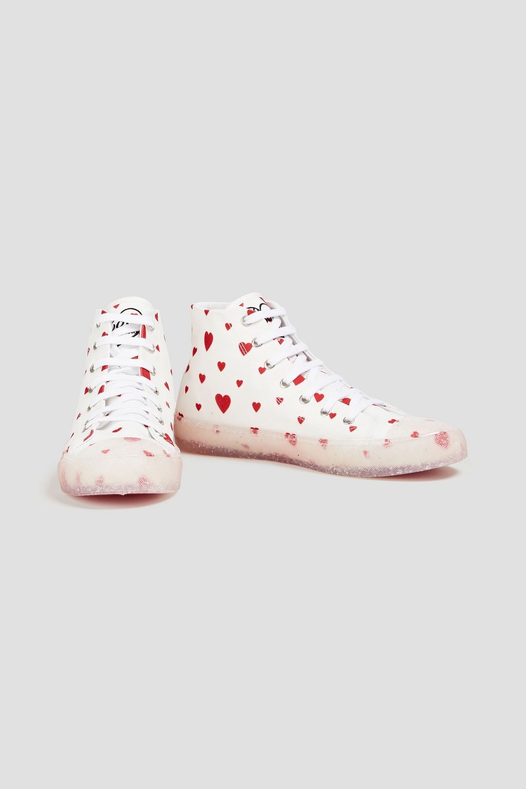 LOVE MOSCHINO Printed canvas high-top sneakers