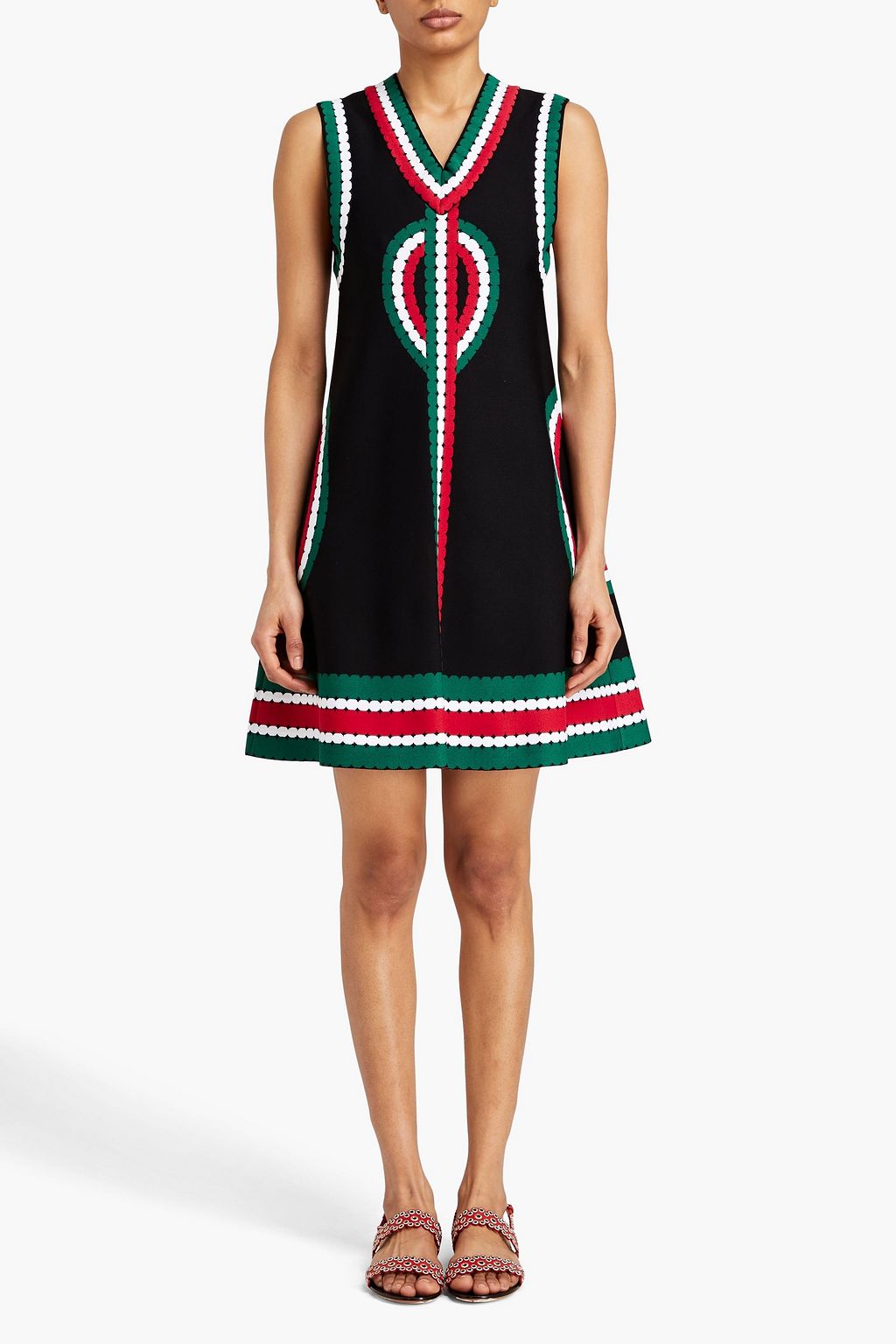 ALAÏA ジャカードニット ミニワンピース