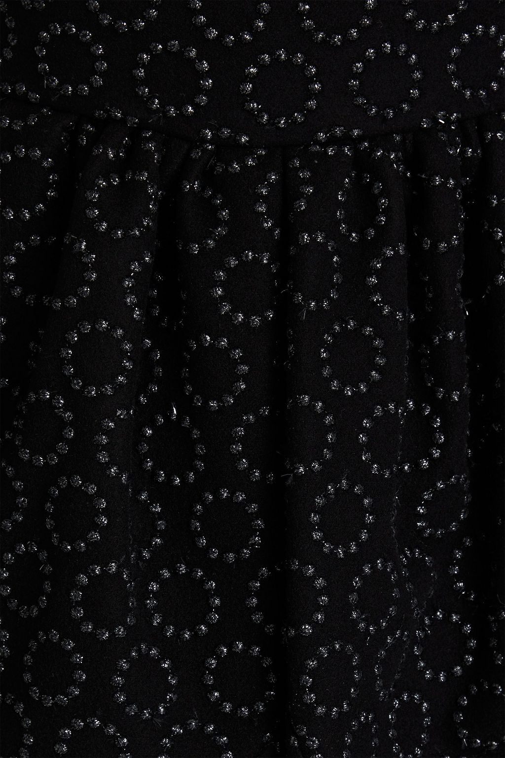 ALAÏA ウール&カシミヤ混フェルト ミニワンピース ギャザー入り メタリック