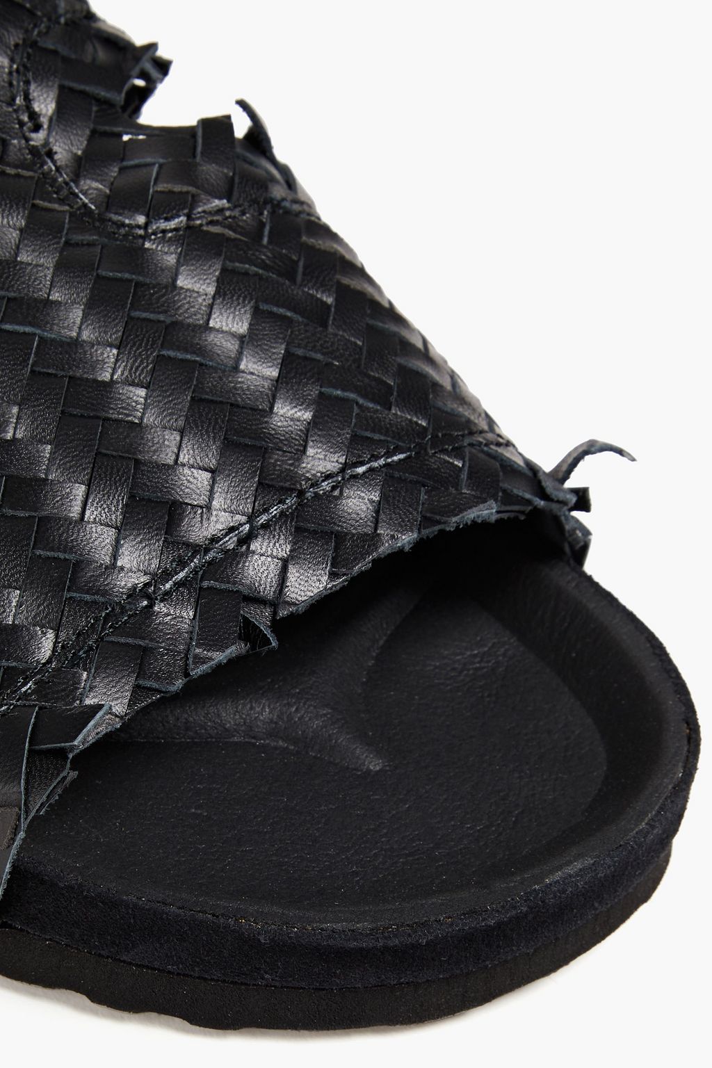 LOVE MOSCHINO Woven leather slides
