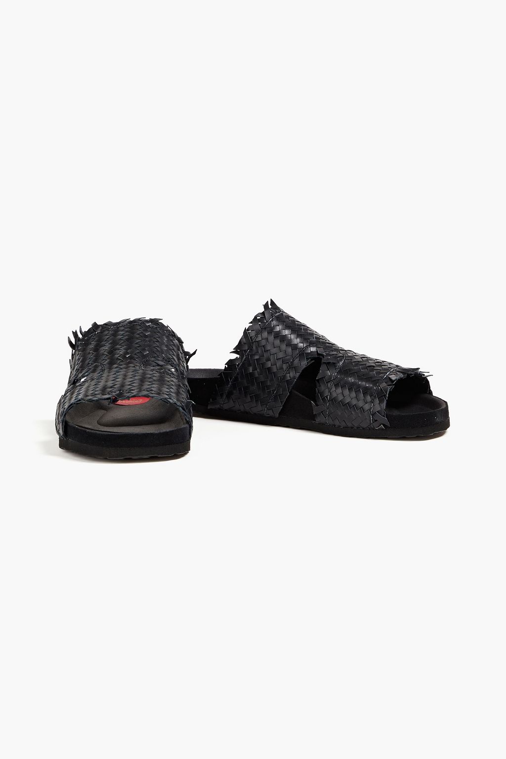 LOVE MOSCHINO Woven leather slides