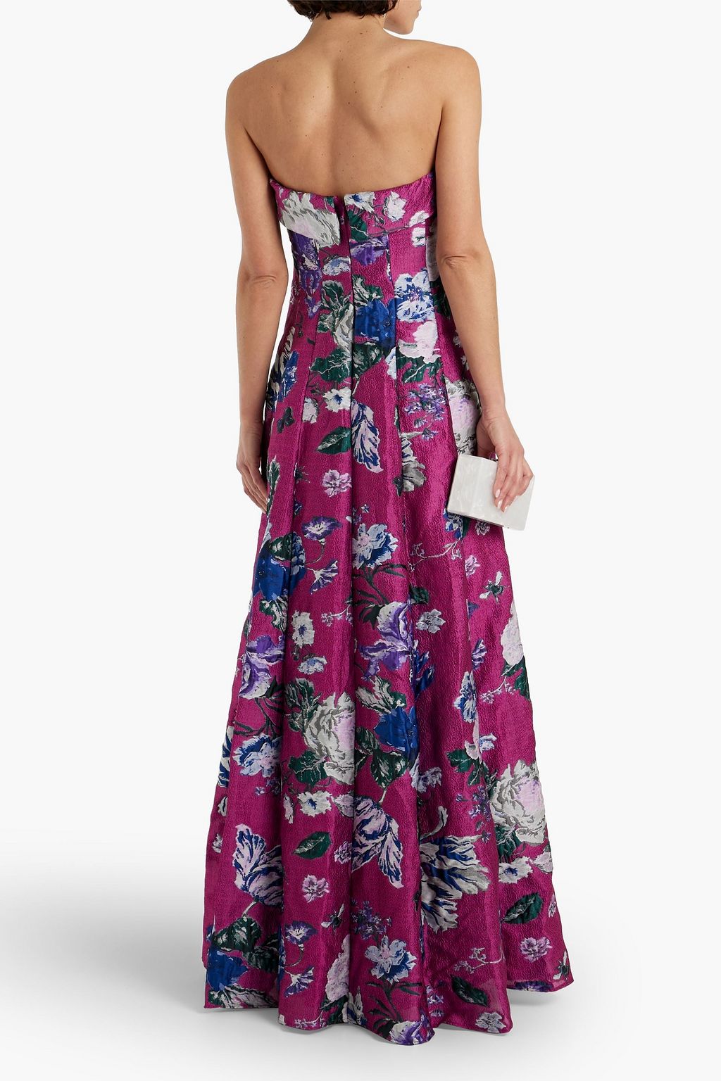 MARCHESA NOTTE Strapless brocade gown