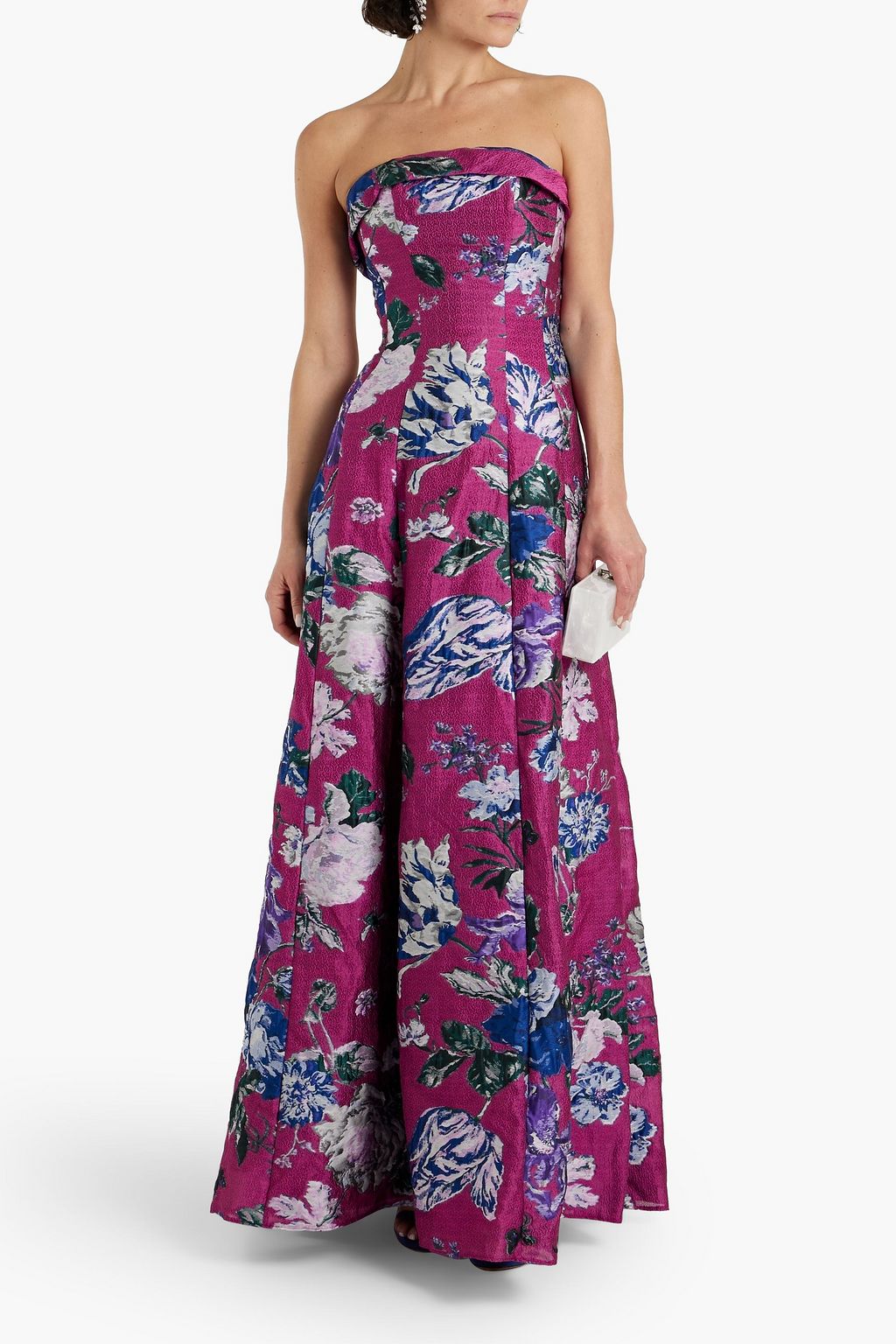 MARCHESA NOTTE Strapless brocade gown | THE OUTNET