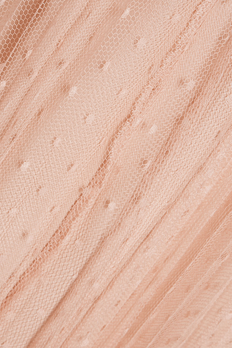 Red Valentino Pleated Point D'esprit Skirt In Blush