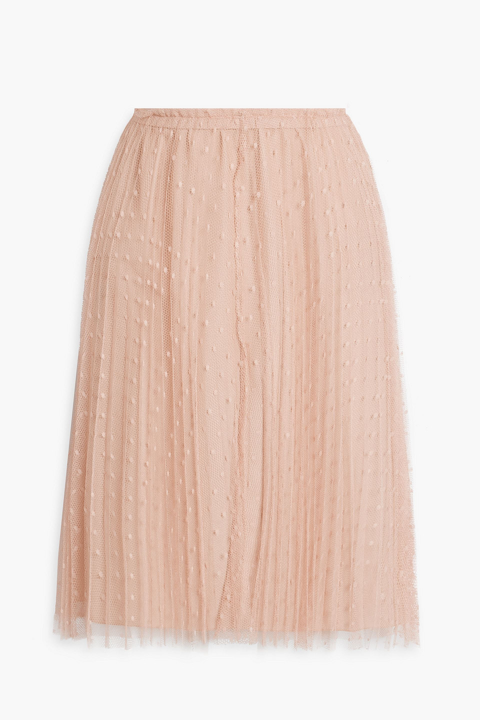 Red Valentino Pleated Point D'esprit Skirt In Blush