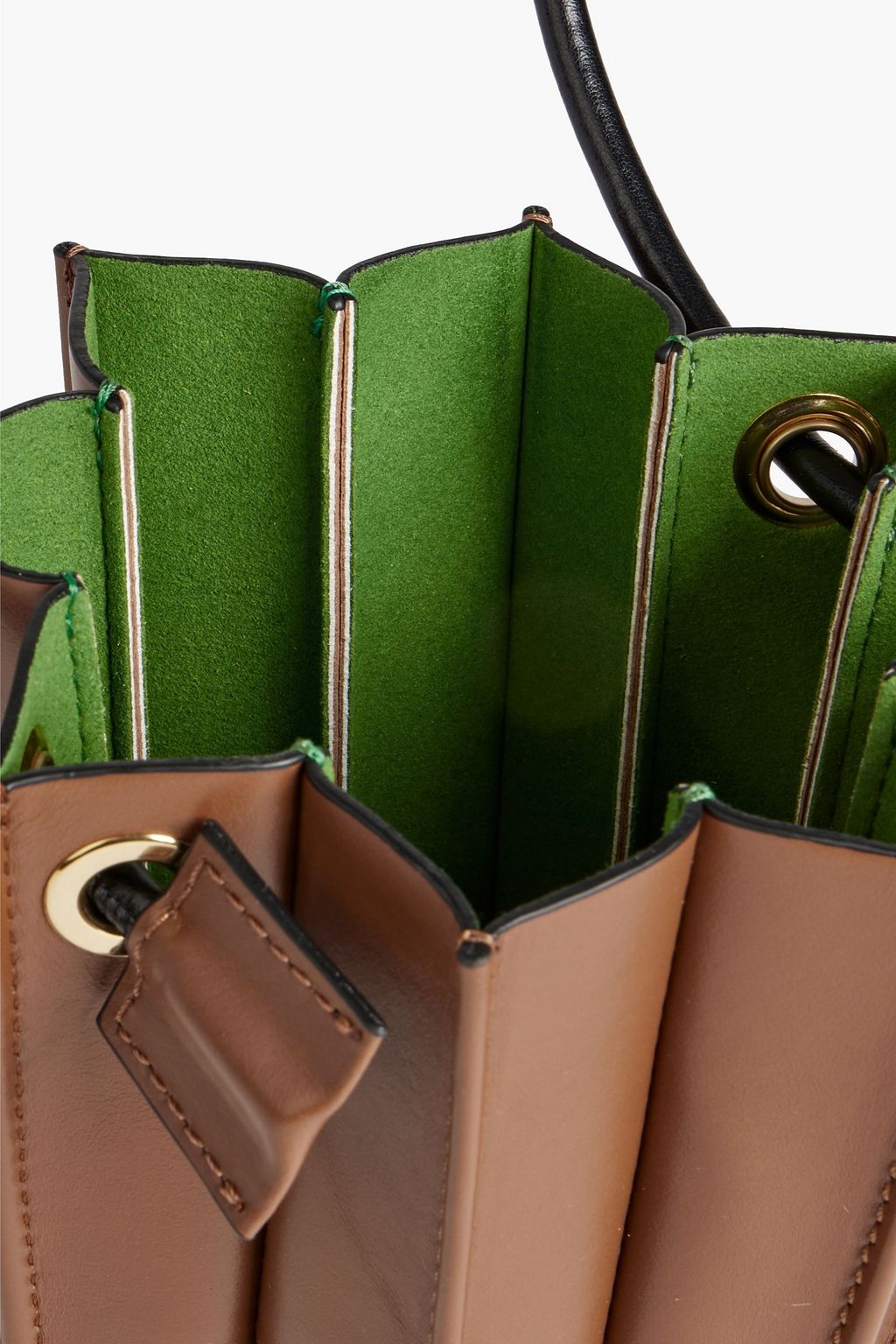 SARA BATTAGLIA Plissé Mini XS leather bucket bag