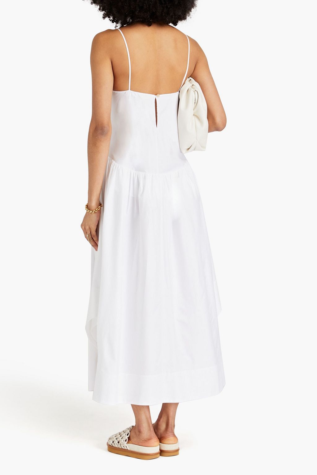 KHAITE Norelle cutout gathered cotton-twill maxi dress