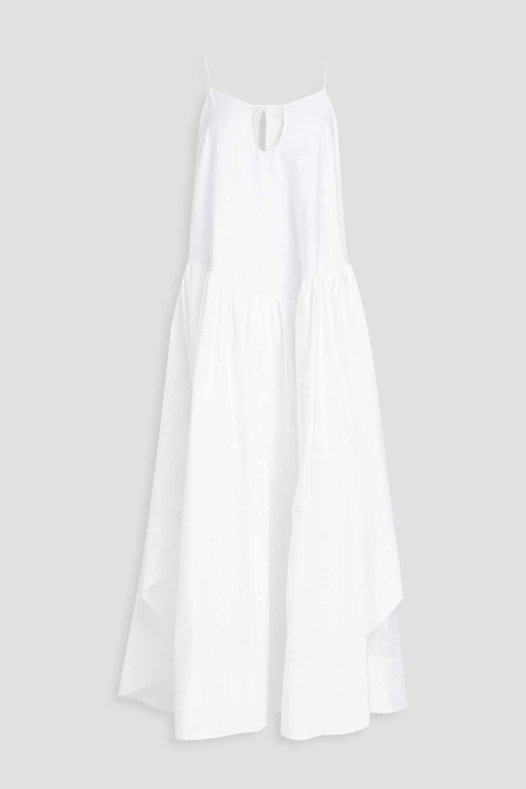 KHAITE Norelle cutout gathered cotton-twill maxi dress | THE OUTNET