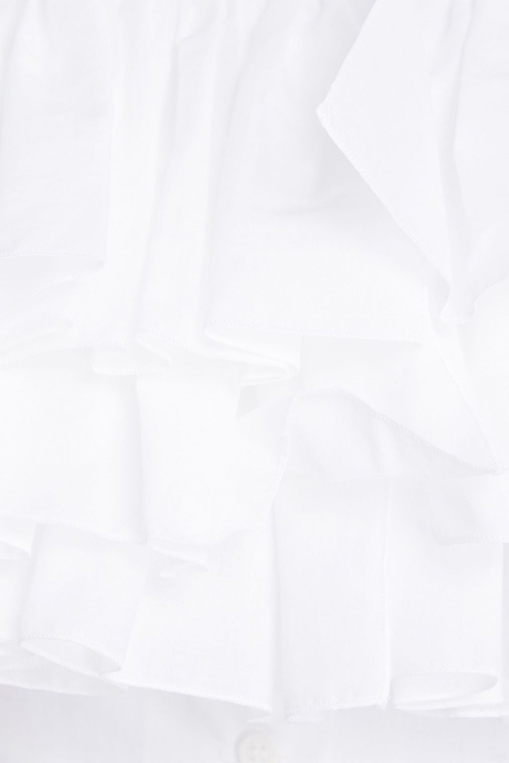 ALAÏA Cropped ruffled cotton-voile shirt