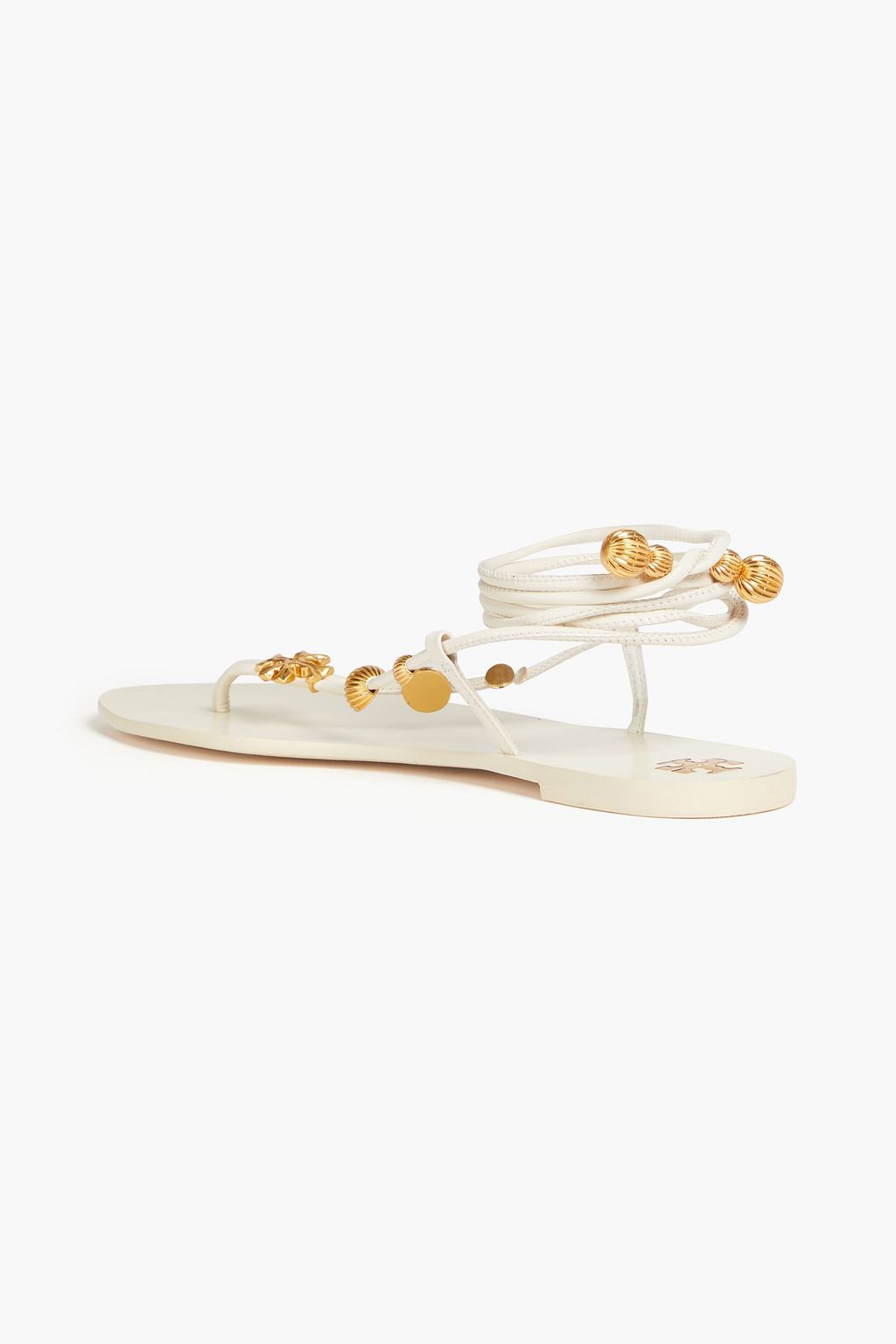 TORY BURCH صندل من الجلد مزين بالخرز