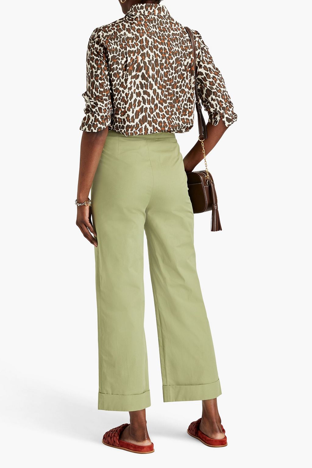 TORY BURCH Reva leopard-print cotton-poplin shirt