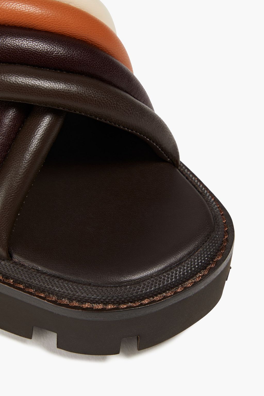 TORY BURCH レザー スリングバックサンダル キルティング