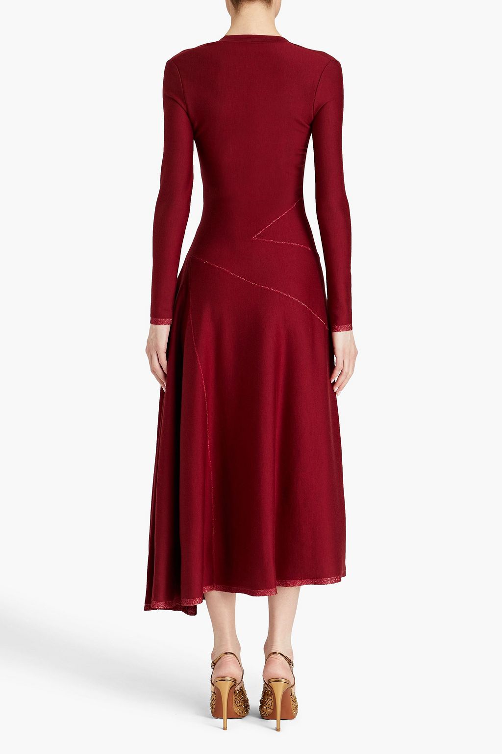 ALAÏA Asymmetrisches Kleid aus einer Wollmischung mit Metallic-Effekt
