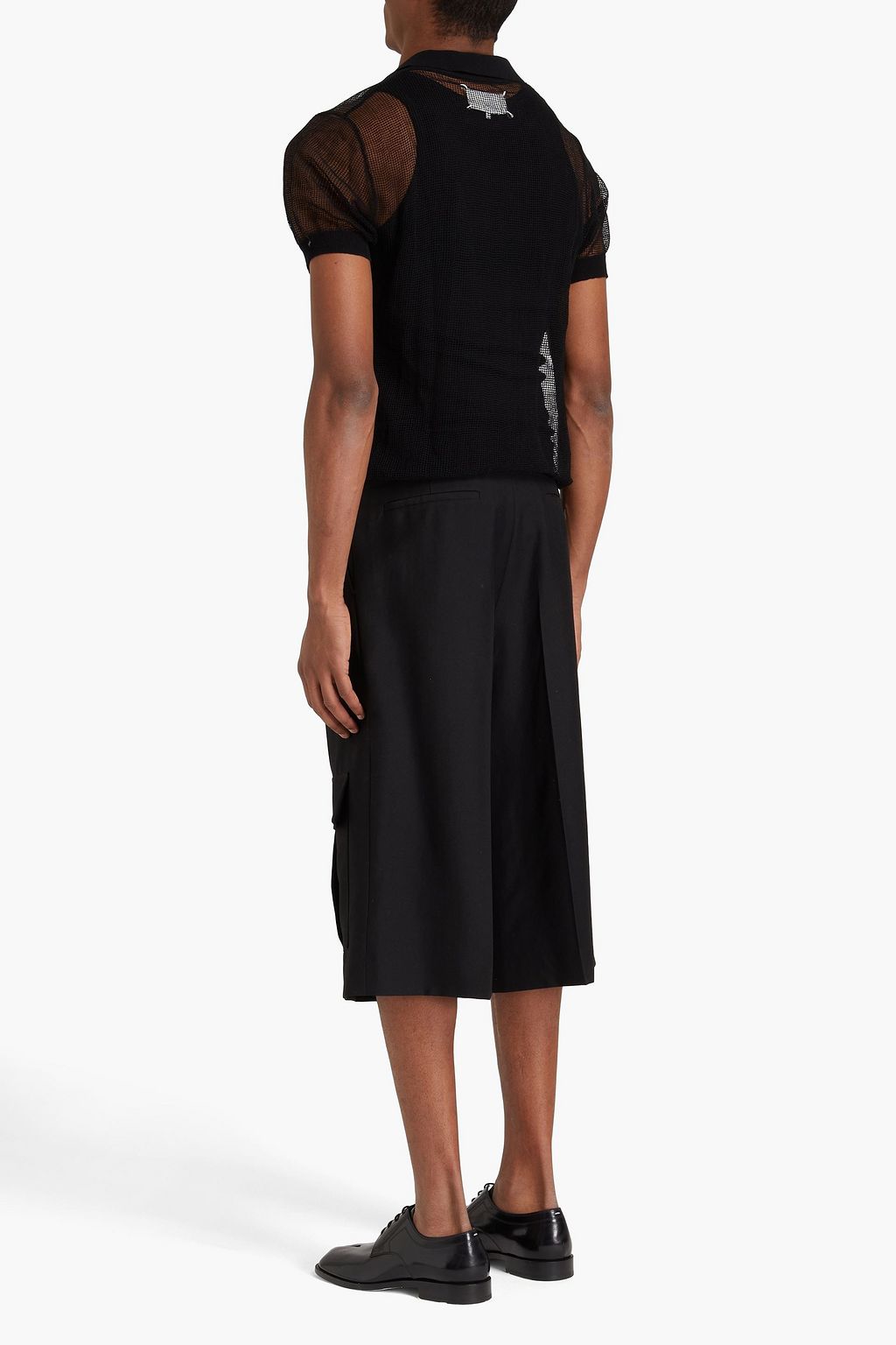 MAISON MARGIELA Open-knit cotton-blend polo shirt