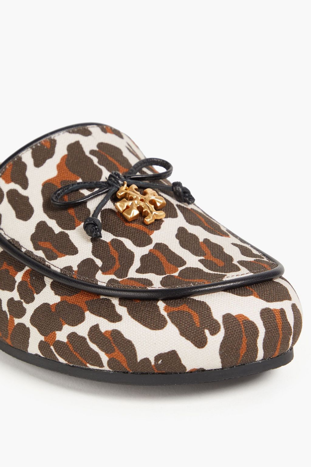 TORY BURCH Tory Charm leopard-print canvas mules