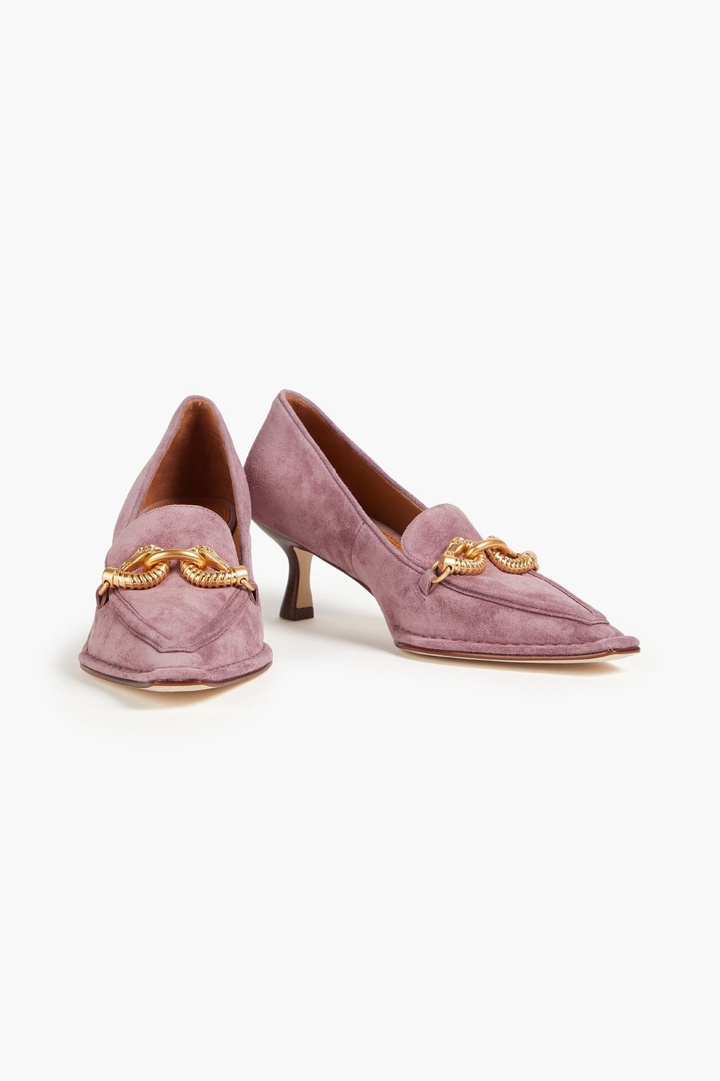 TORY BURCH Jessa Pumps aus Veloursleder mit Verzierung