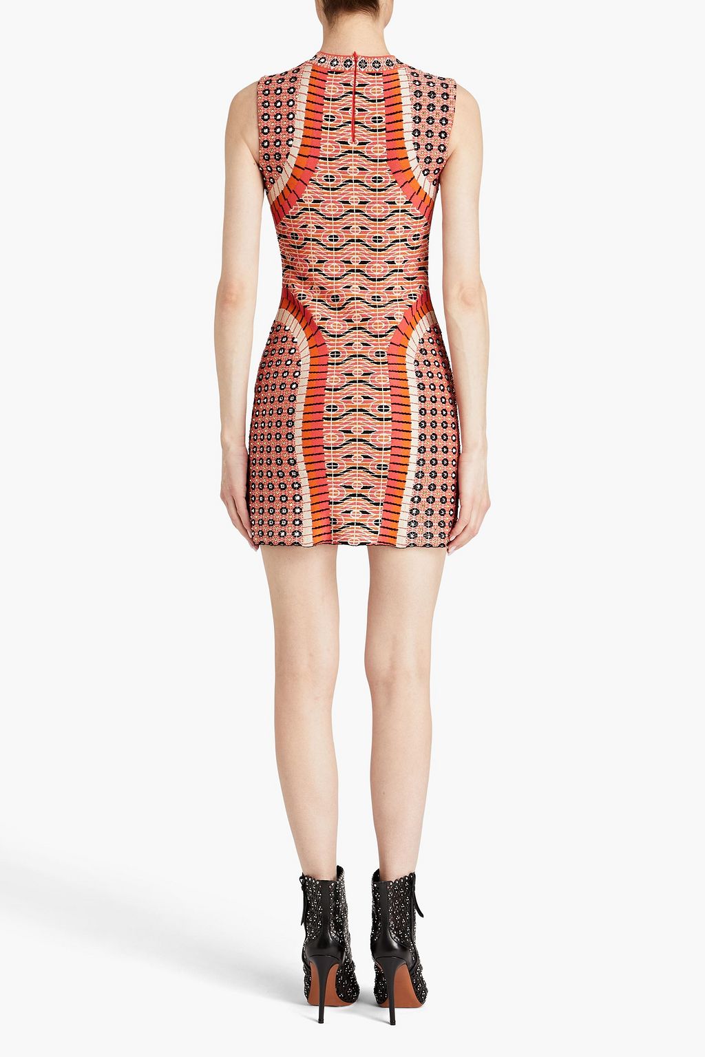ALAÏA ジャカードニット ミニワンピース スタッズ付き