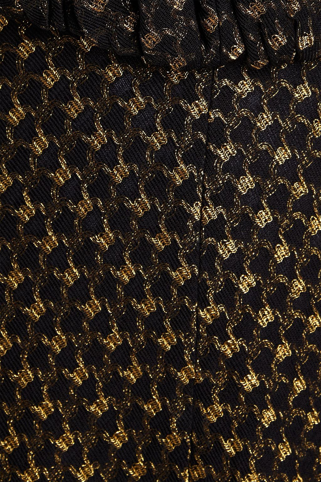 ALAÏA Gathered metallic jacquard-knit maxi dress