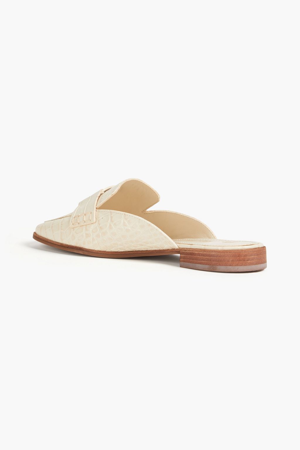 TORY BURCH Georgia Mules aus Leder mit Krokodileffekt und Verzierung