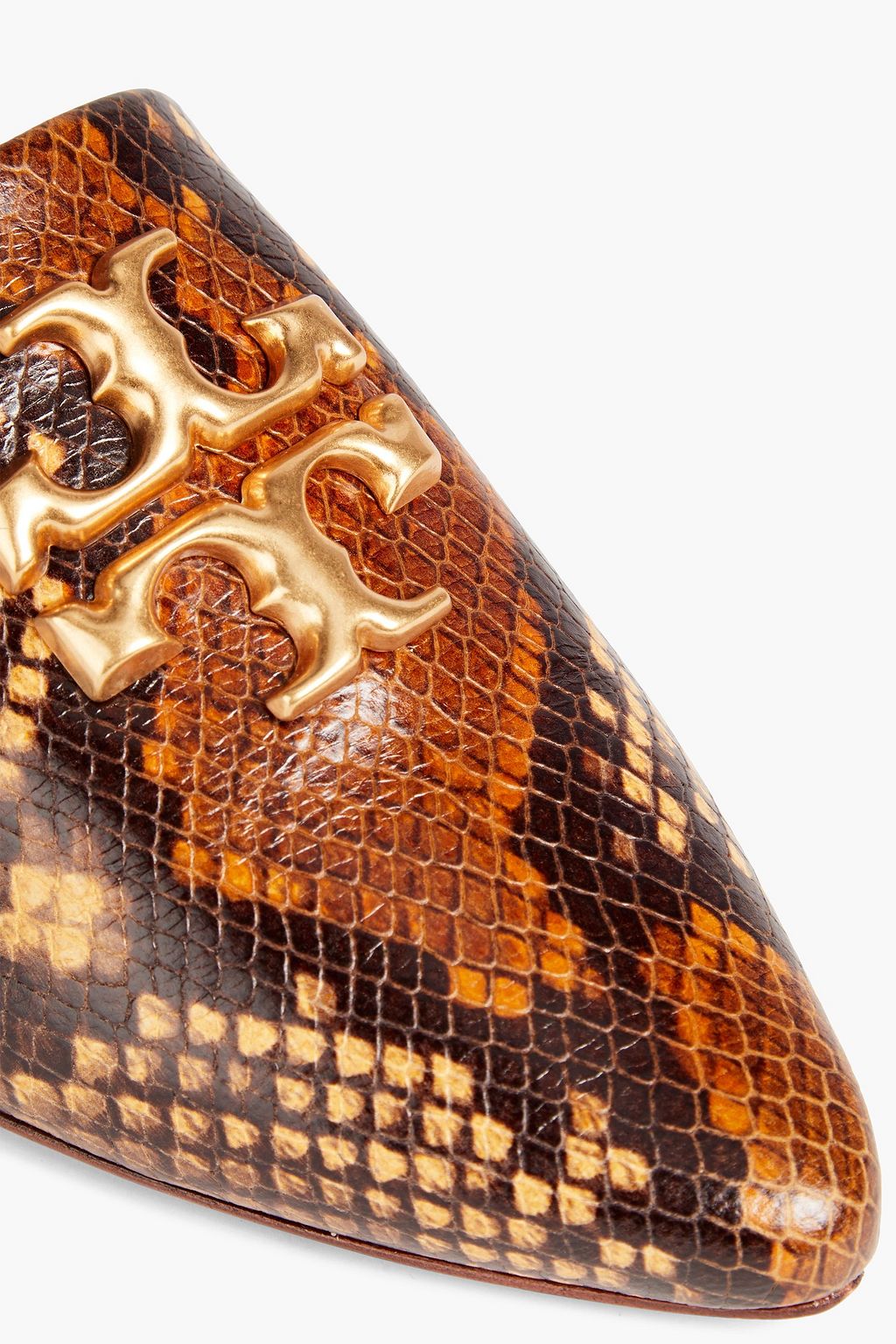 TORY BURCH Eleanor snake-effect leather mules
