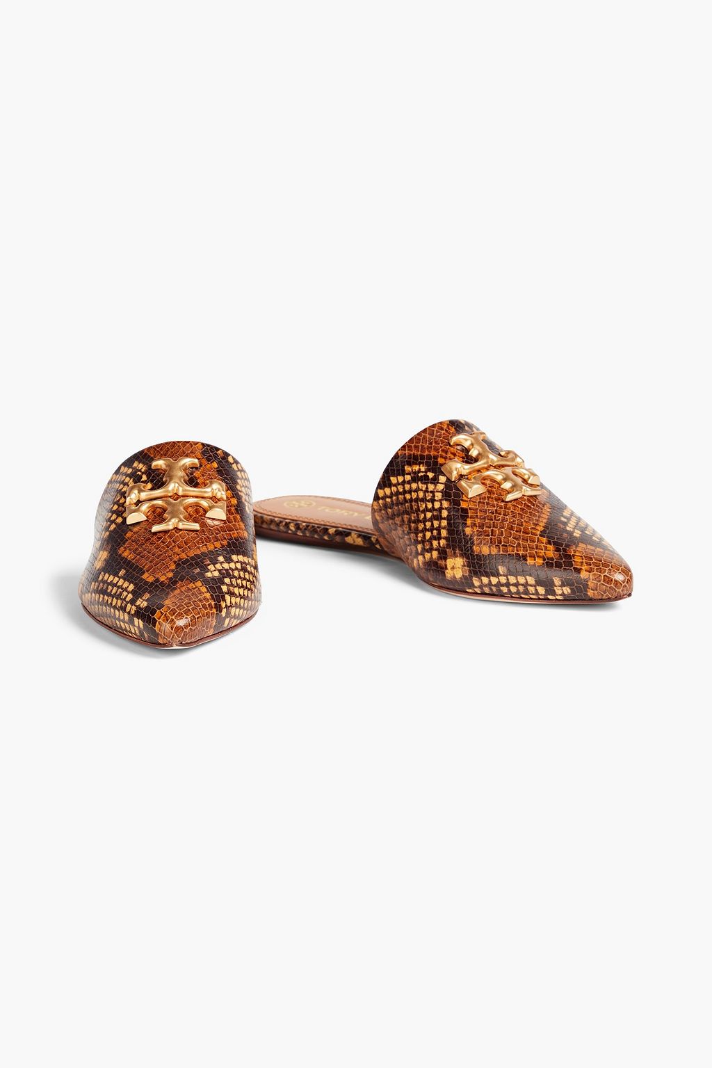 TORY BURCH Eleanor snake-effect leather mules