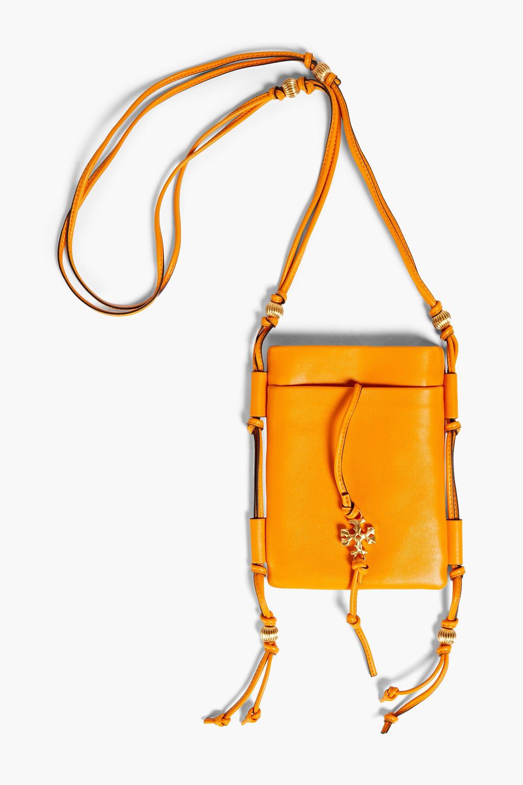 TORY BURCH Bead-embellished leather phone pouch | Sale up to 70% off | THE  OUTNET