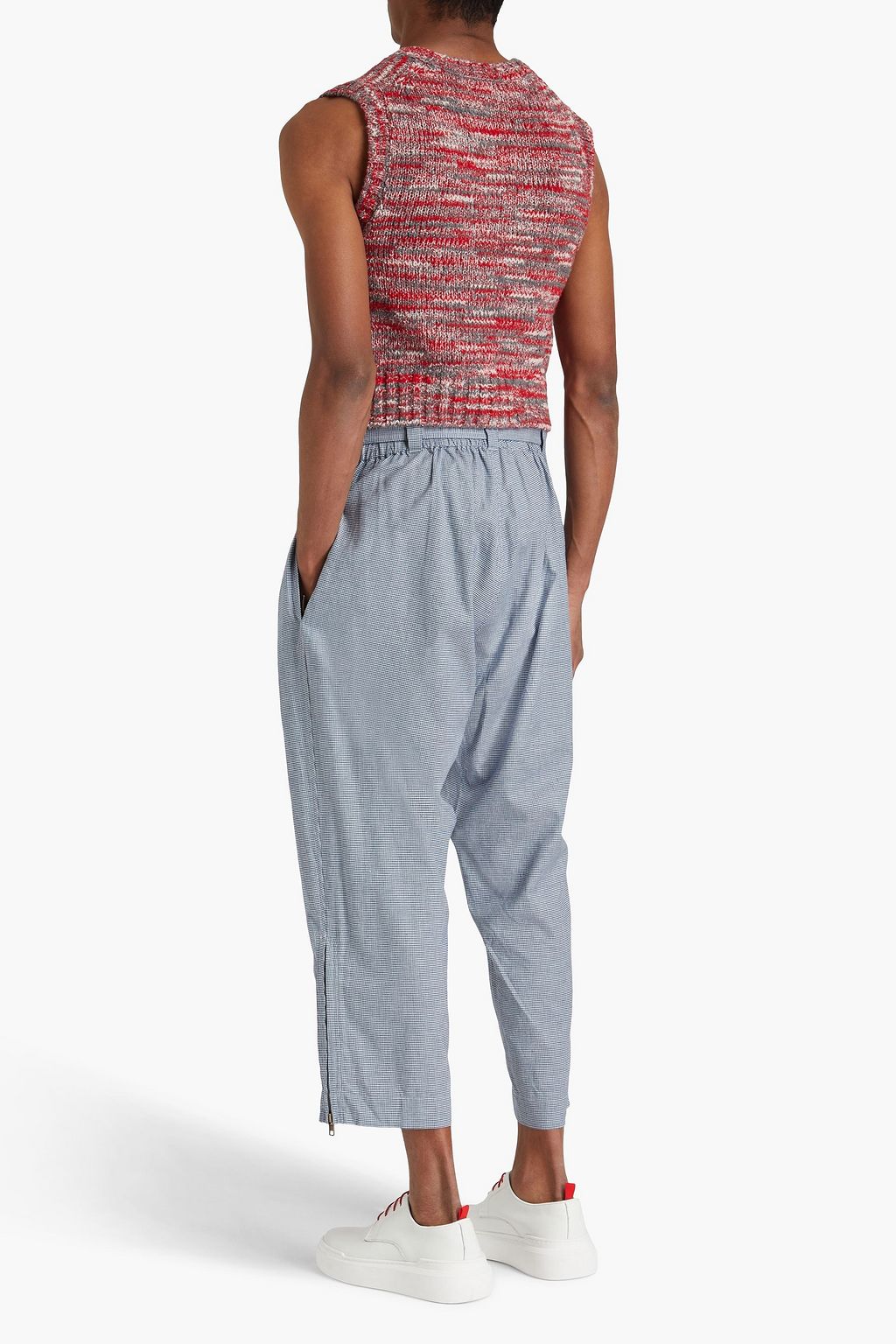 MAISON MARGIELA Cropped belted houndstooth cotton-blend pants