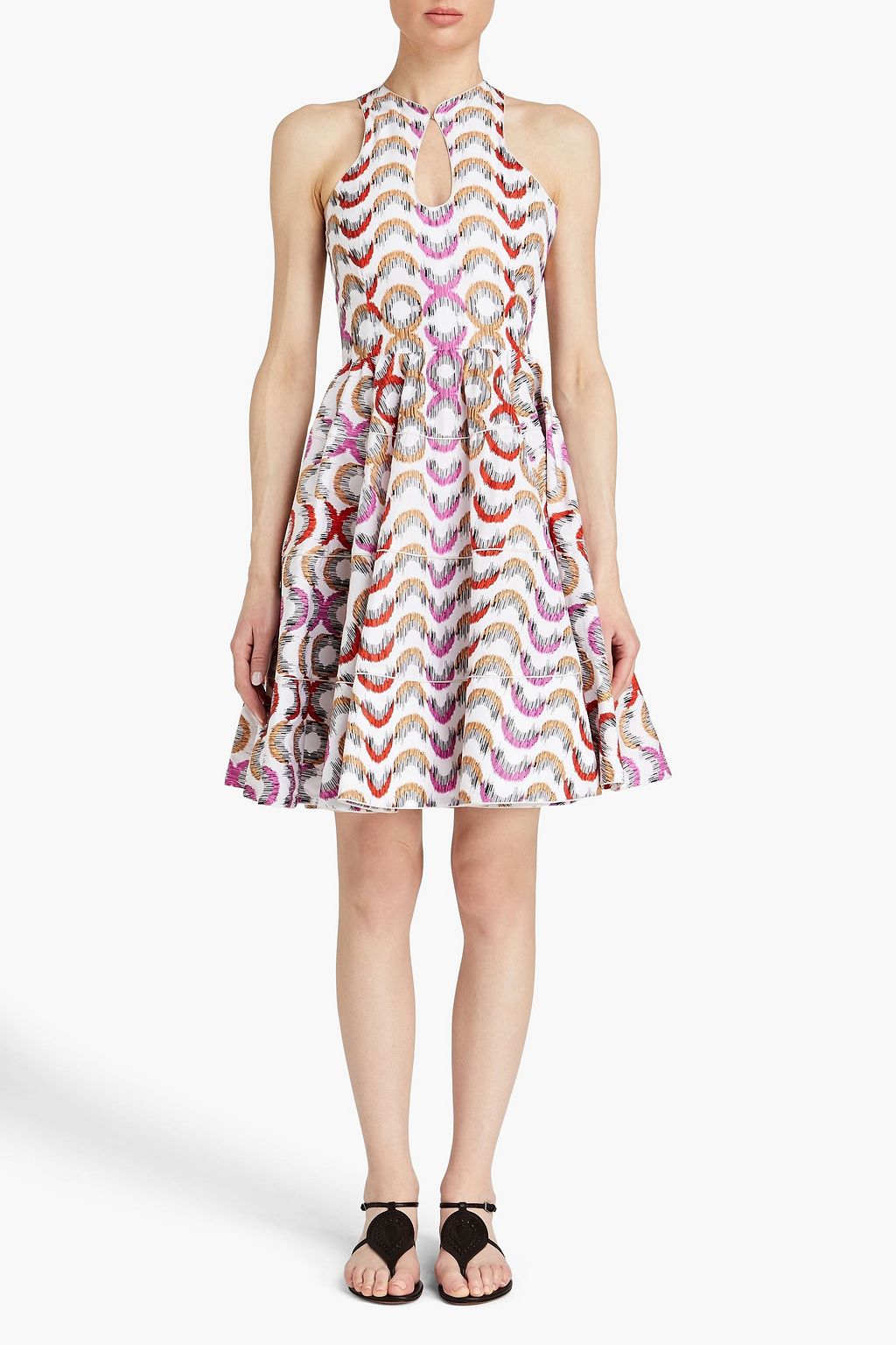 ALAÏA Printed cotton-poplin dress