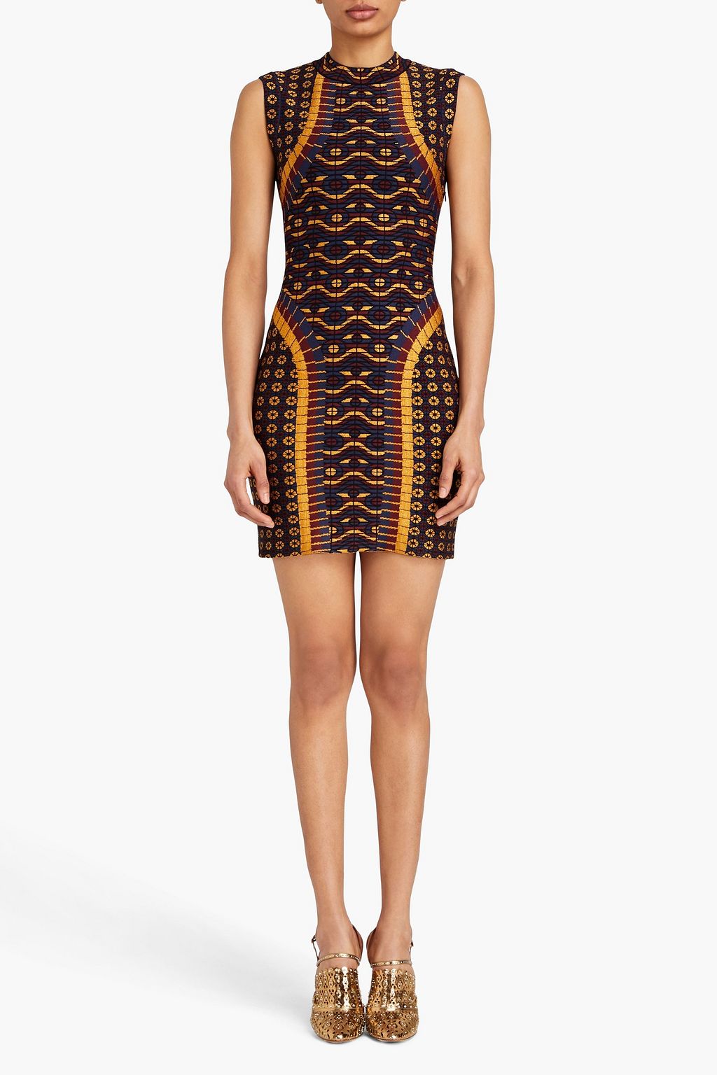 ALAÏA Metallic jacquard-knit mini dress