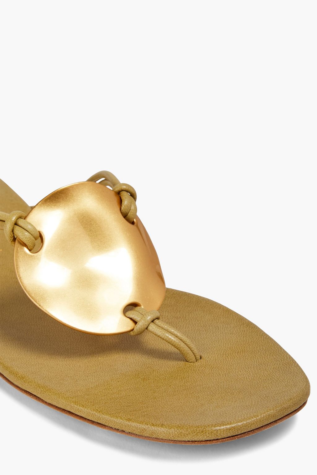 TORY BURCH 파토스 장식 디테일 가죽 샌들