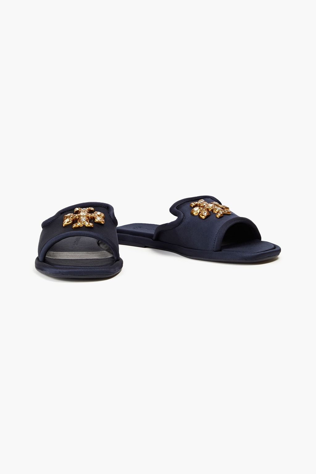 TORY BURCH Embellished satin slides | THE OUTNET