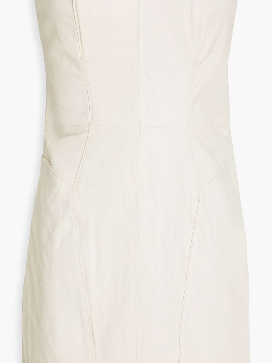beverly leather strapless mini dress