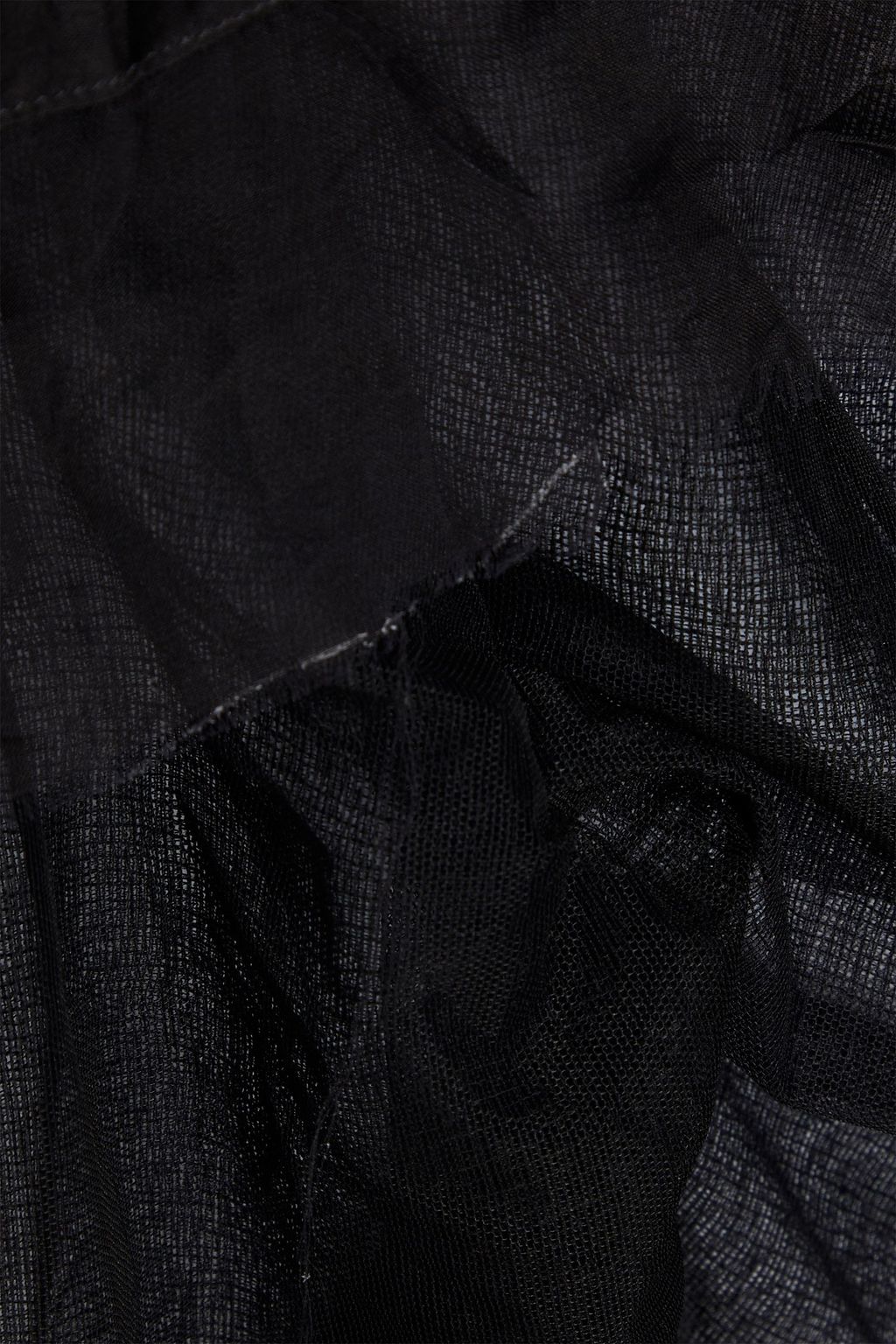 MAISON MARGIELA هودي بسحاب من الحرير الرقيق بأجزاء من الأورغنزا