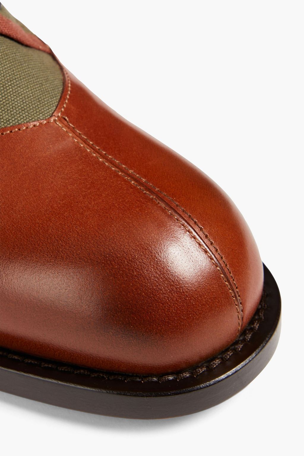 MAISON MARGIELA Burnished leather and canvas derby shoes