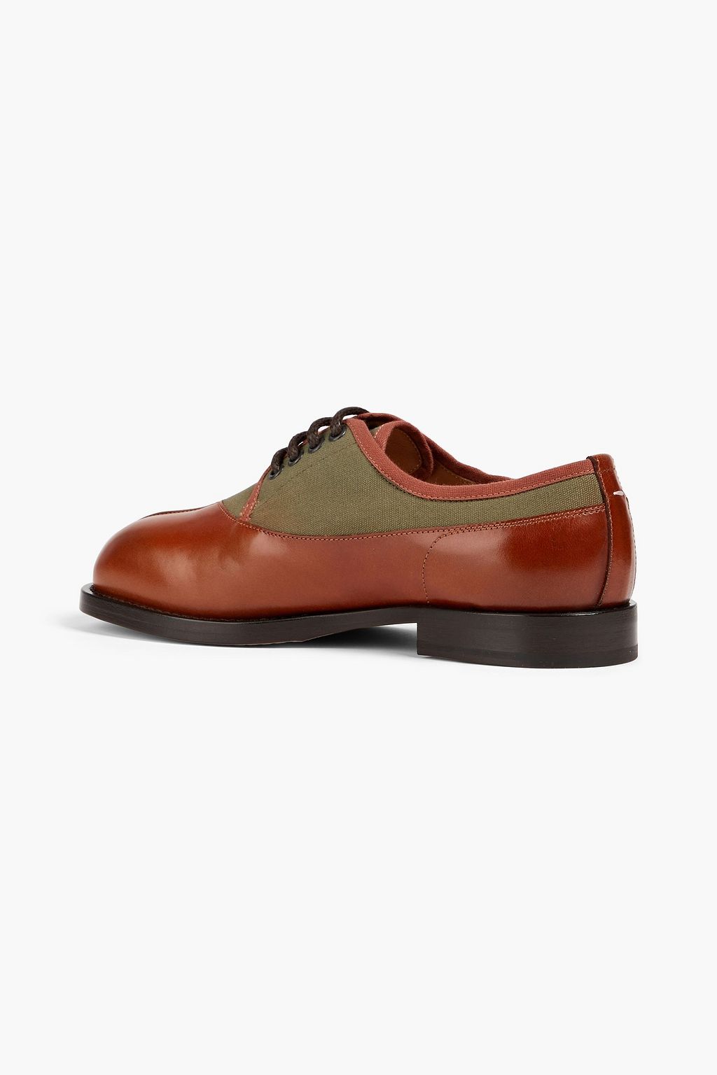 MAISON MARGIELA Burnished leather and canvas derby shoes