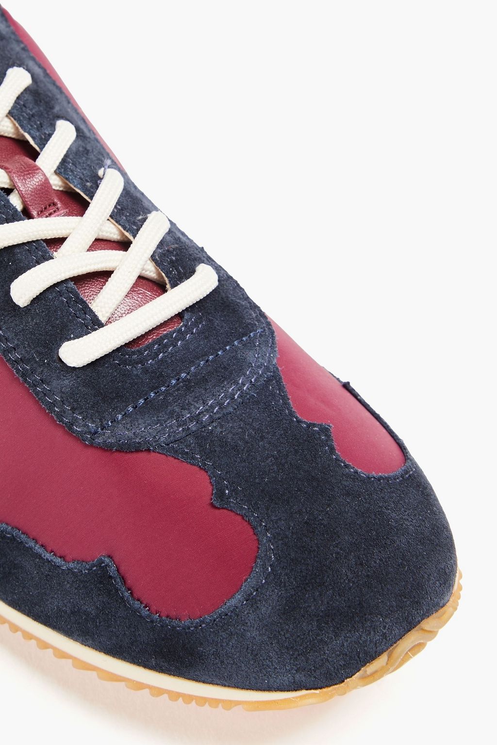 TORY BURCH Tory appliquéd suede and leather sneakers