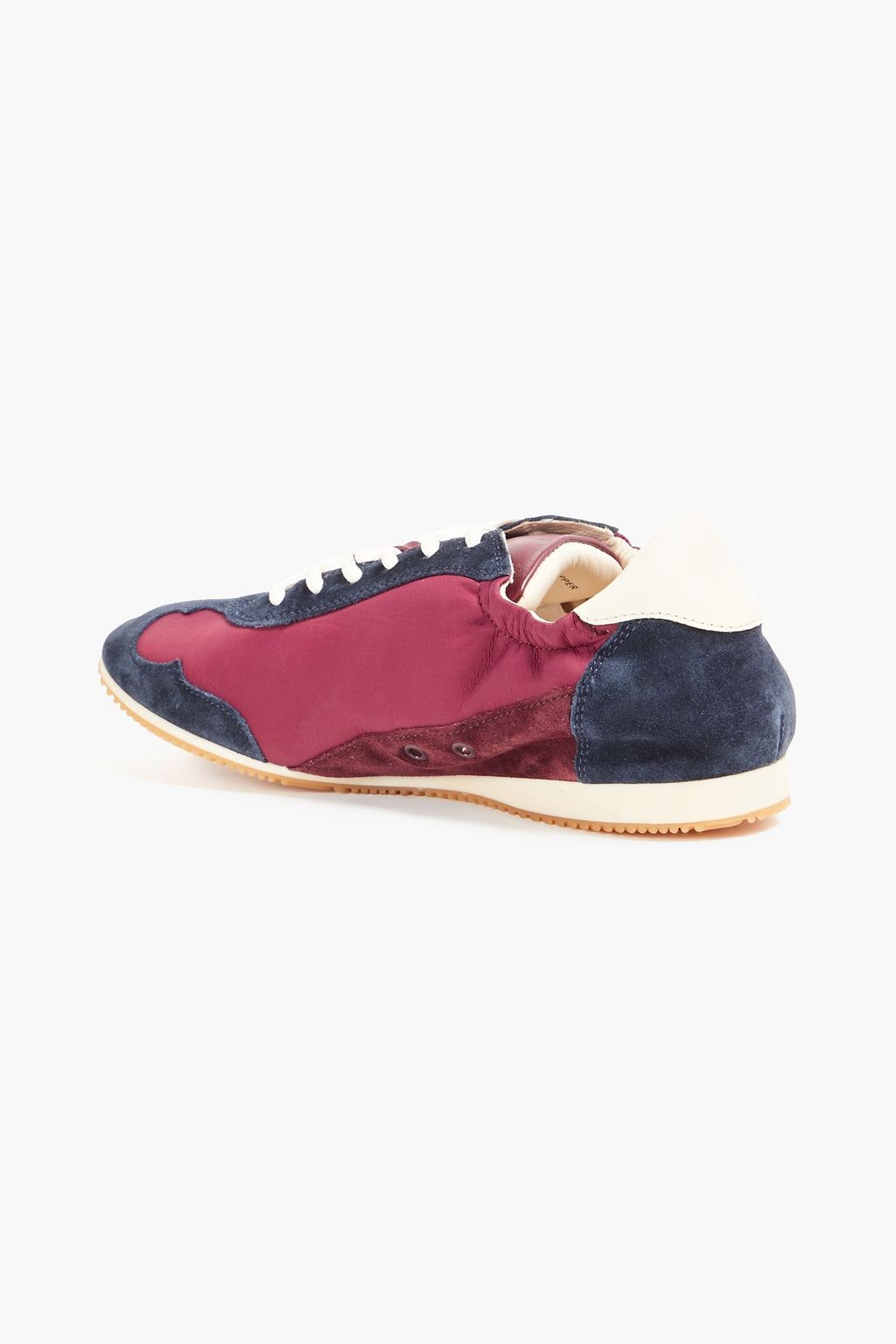 TORY BURCH Tory appliquéd suede and leather sneakers