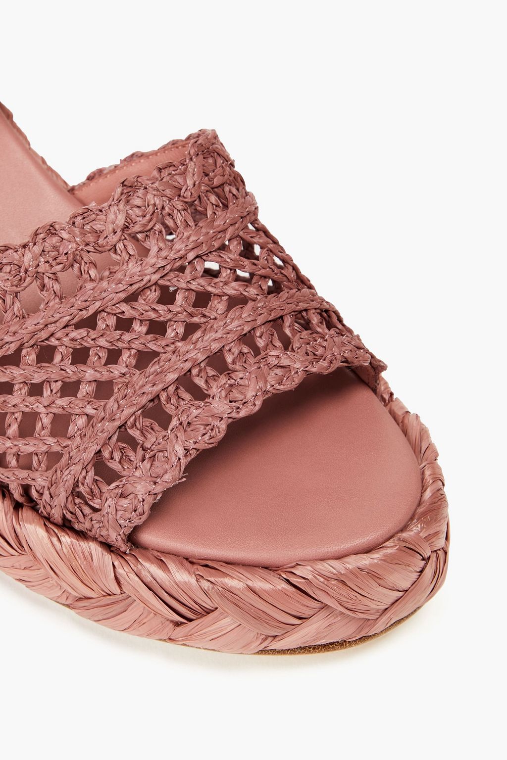 TORY BURCH Raffia platform wedge espadrilles