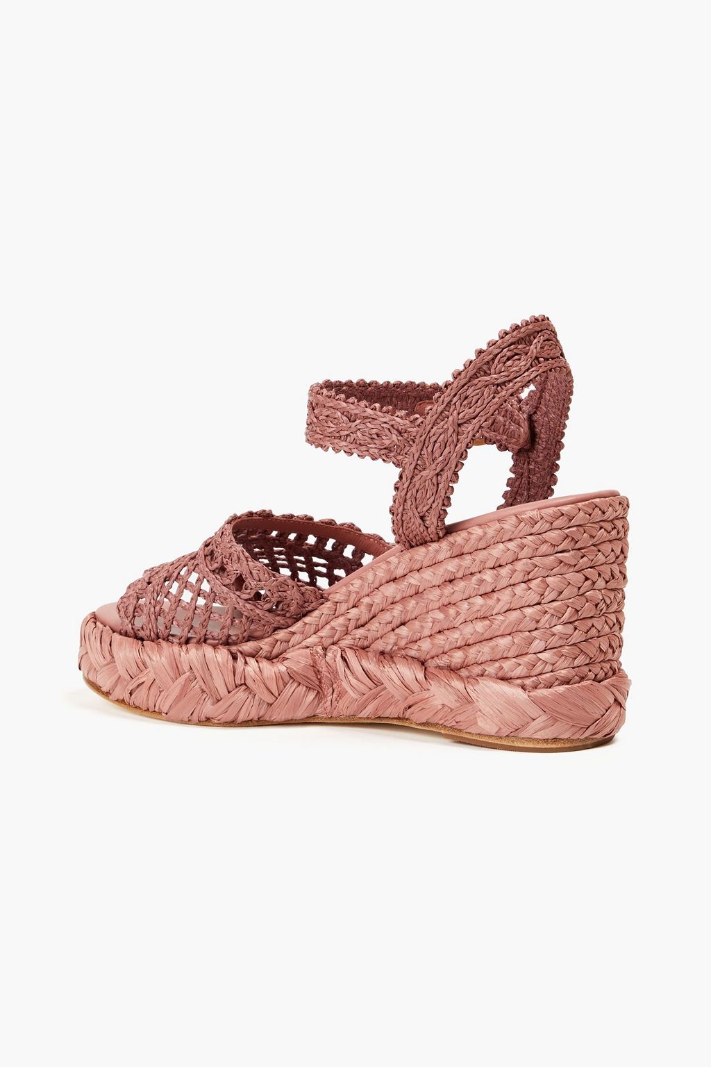 TORY BURCH Raffia platform wedge espadrilles