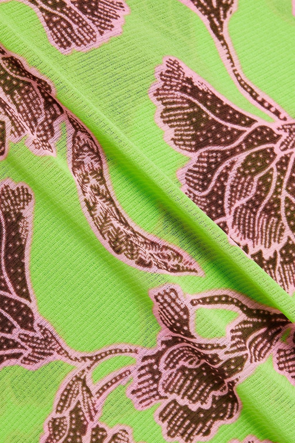 DIANE VON FURSTENBERG ストレッチメッシュ ワンピース プリント入り