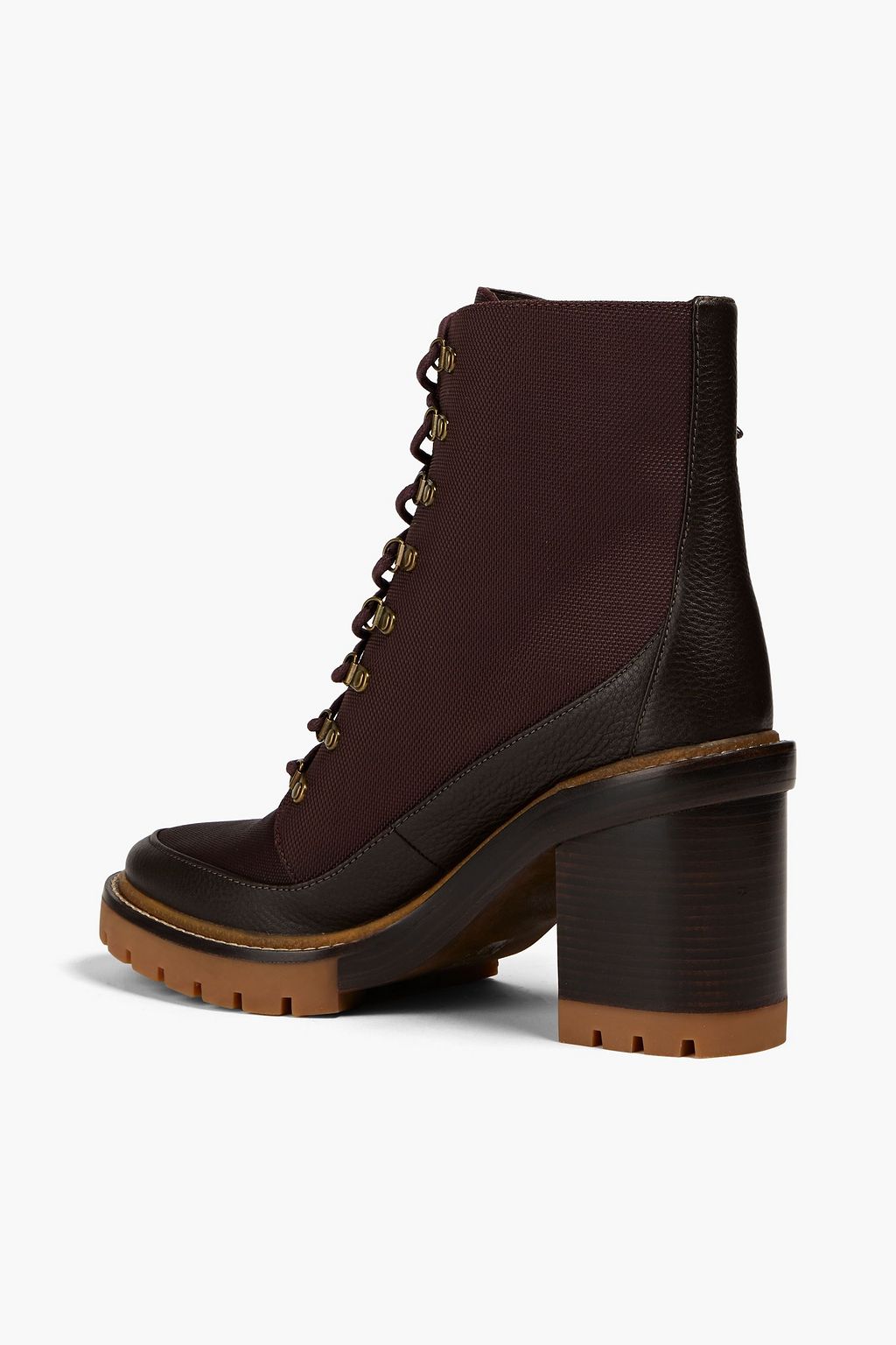 TORY BURCH Miller 95 Ankle Boots aus Narbenleder und gewachstem Canvas