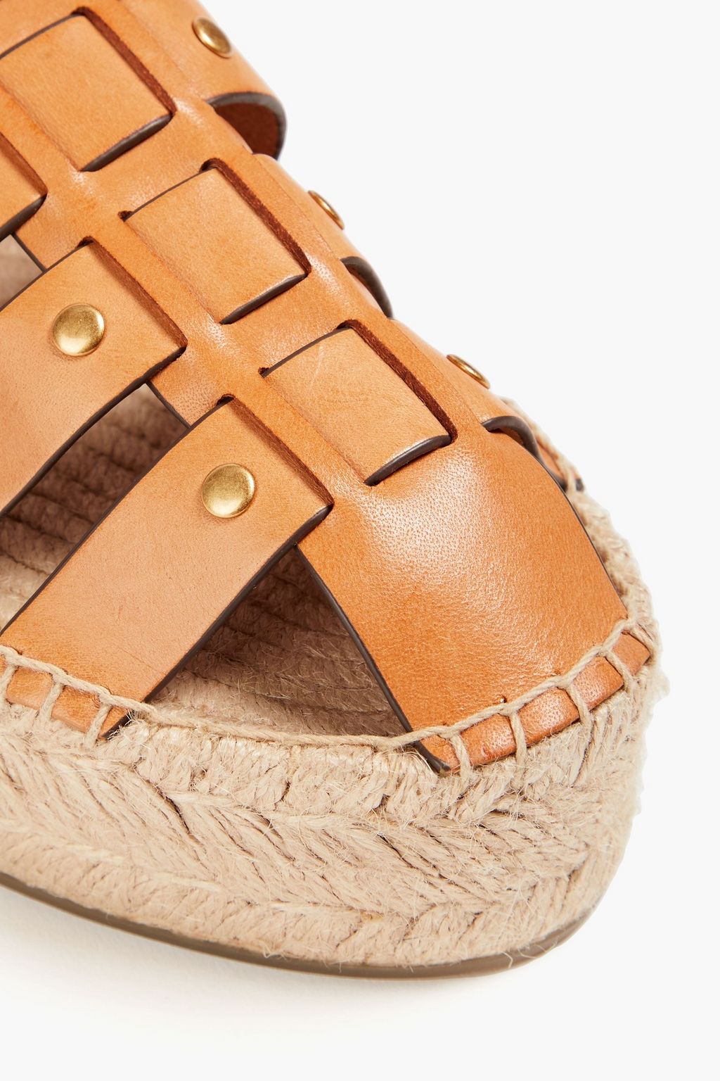 TORY BURCH حذاء إسبادريل «فيشرمان» من الجلد بنعل سميك مزين بقطع معدنية