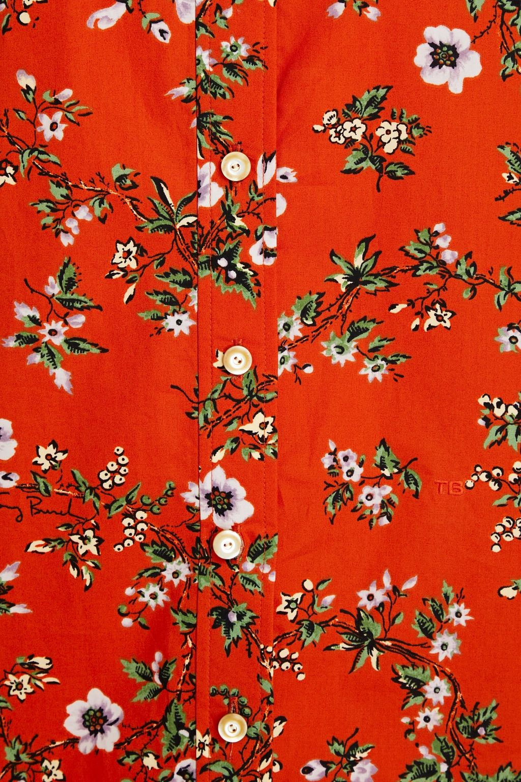 TORY BURCH Floral-print cotton-poplin shirt