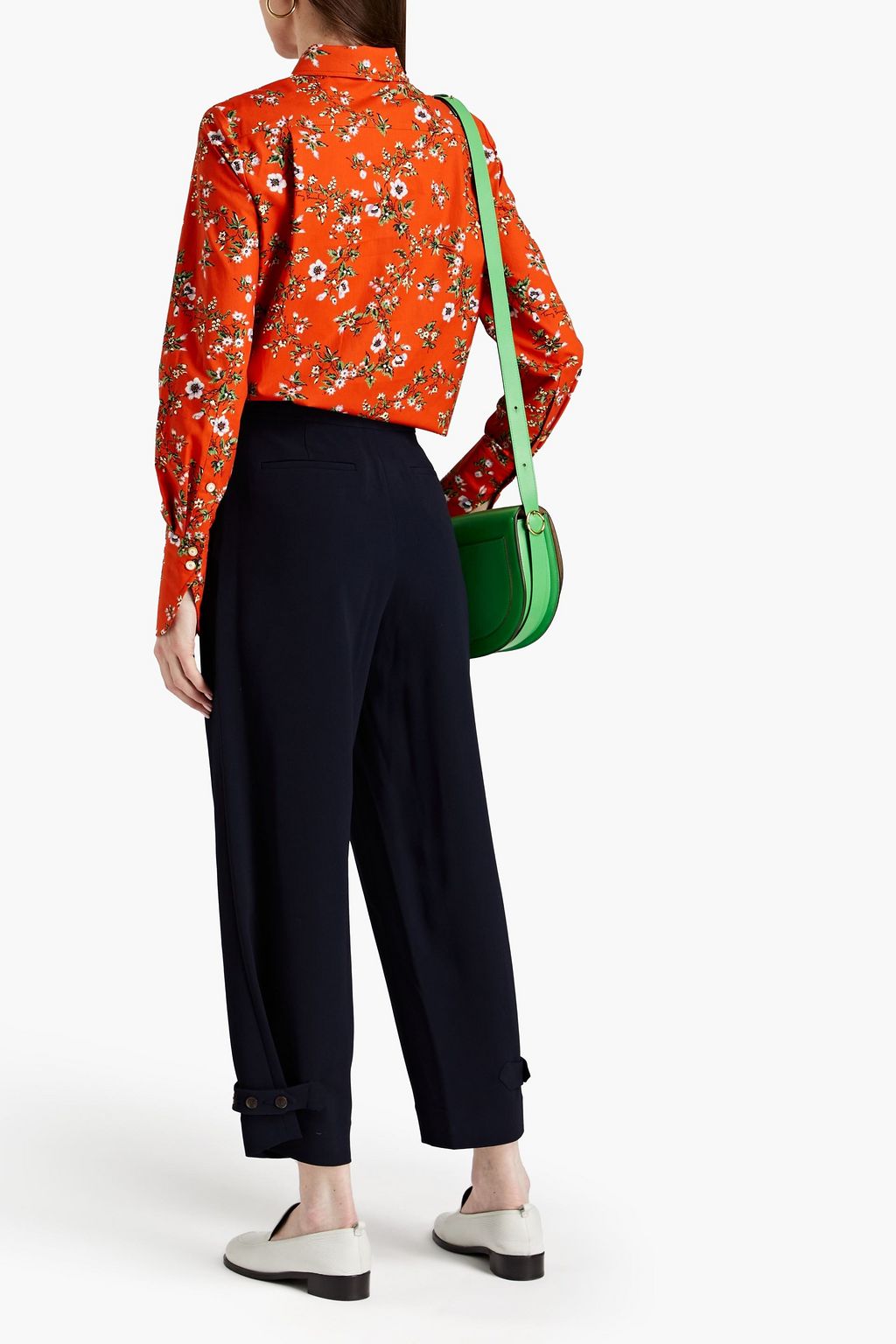 TORY BURCH Floral-print cotton-poplin shirt