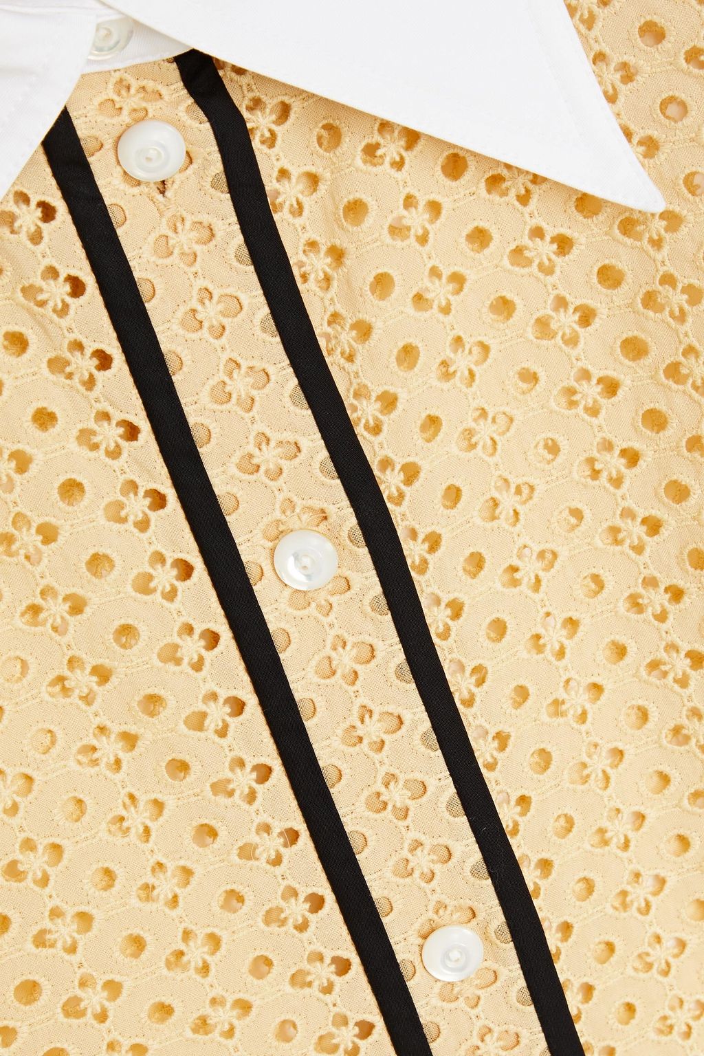 TORY BURCH Hemd aus Baumwolle mit Popelinebesatz und Lochstickerei