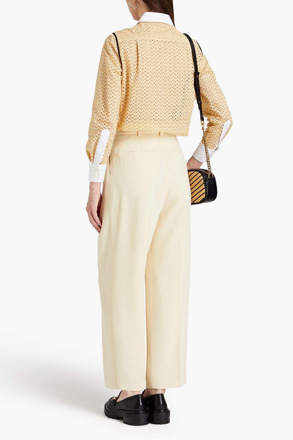 TORY BURCH Hemd aus Baumwolle mit Popelinebesatz und Lochstickerei