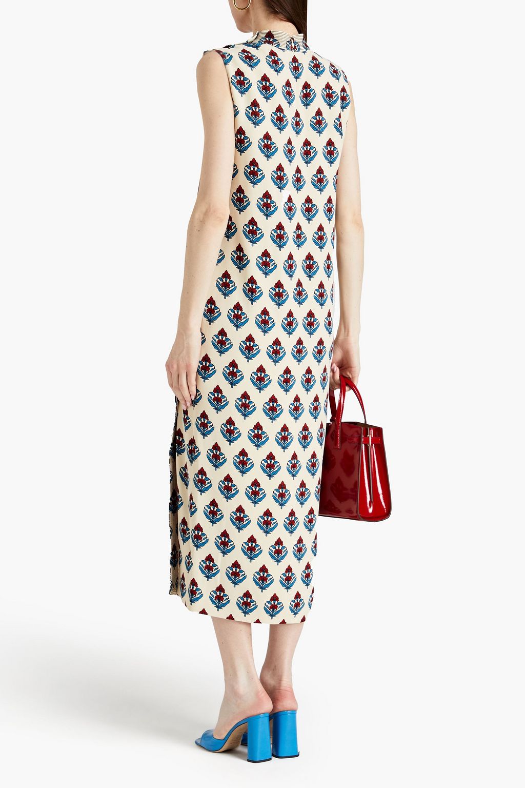 TORY BURCH 프린트 크레이프 미디 드레스