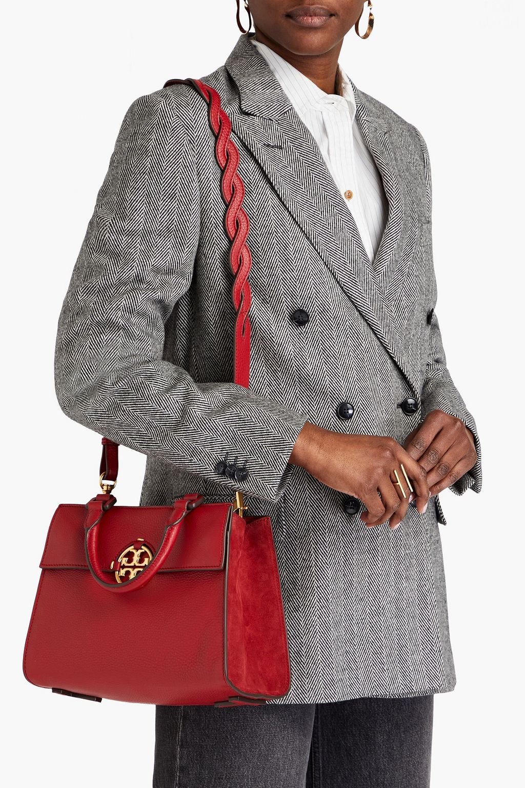 TORY BURCH Miller Tote Bag aus Narbenleder